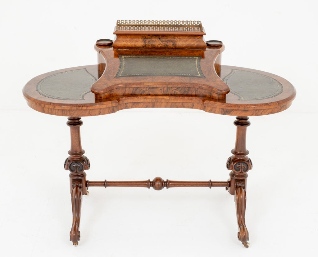 Pretty Victorian Walnut Shaped Writing Table