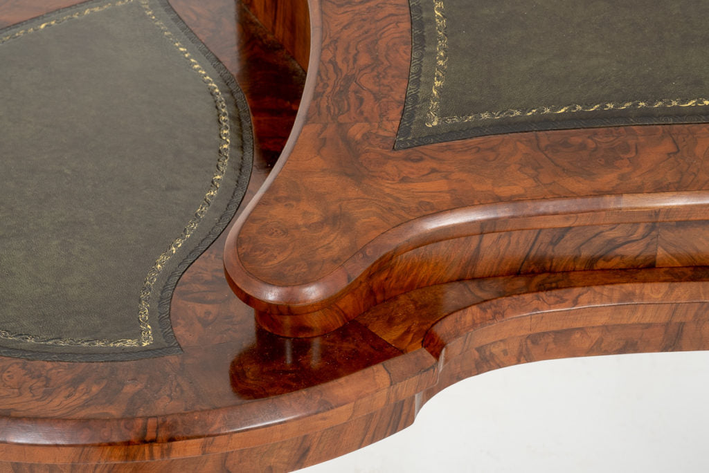 Pretty Victorian Walnut Shaped Writing Table