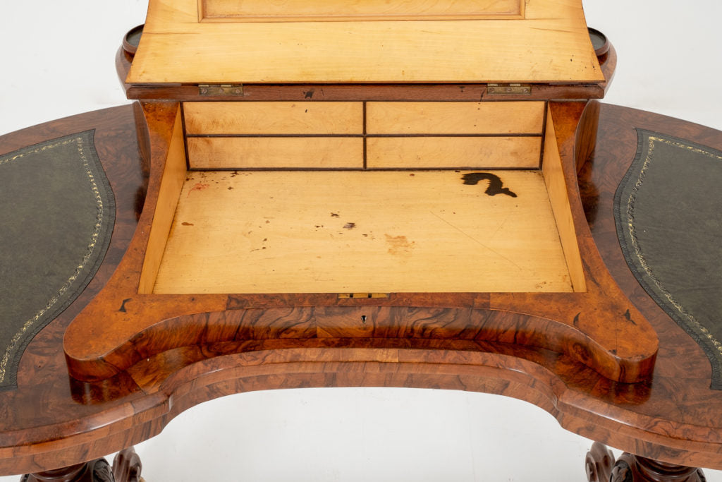 Pretty Victorian Walnut Shaped Writing Table
