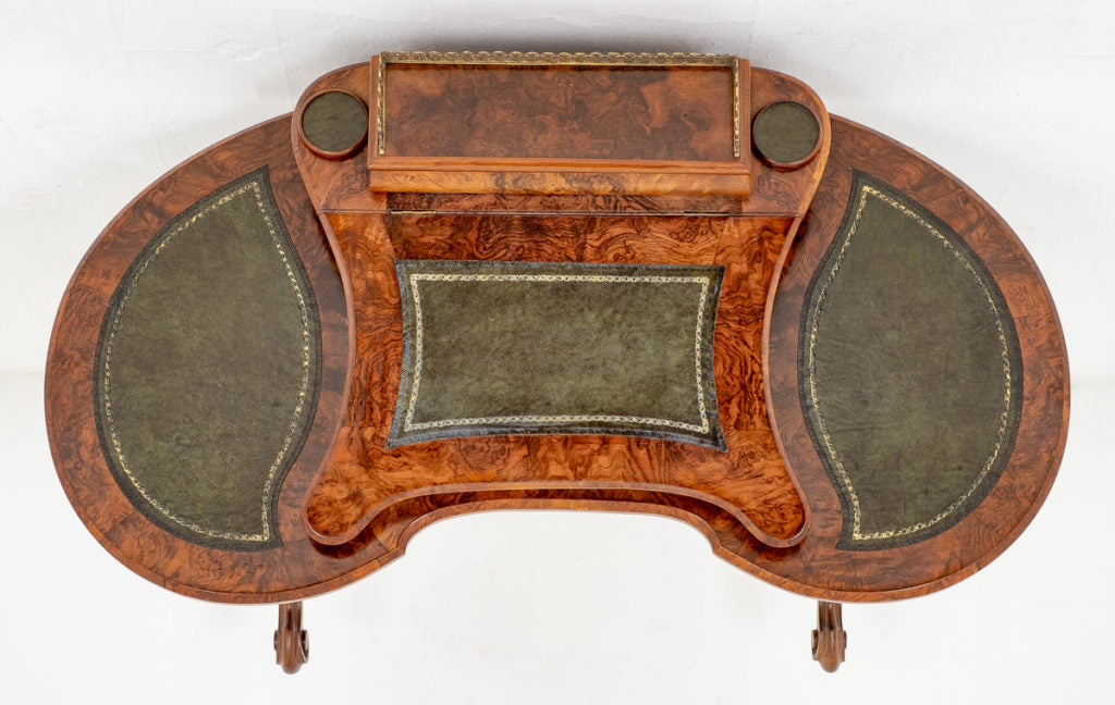 Pretty Victorian Walnut Shaped Writing Table