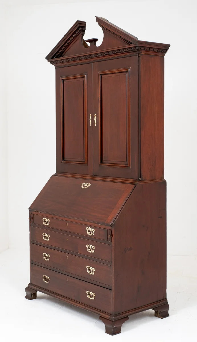 George II Mahogany Bureau Bookcase