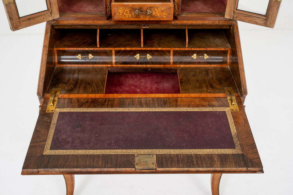 Wonderful French Walnut and Marquetry Bonheur de Jour