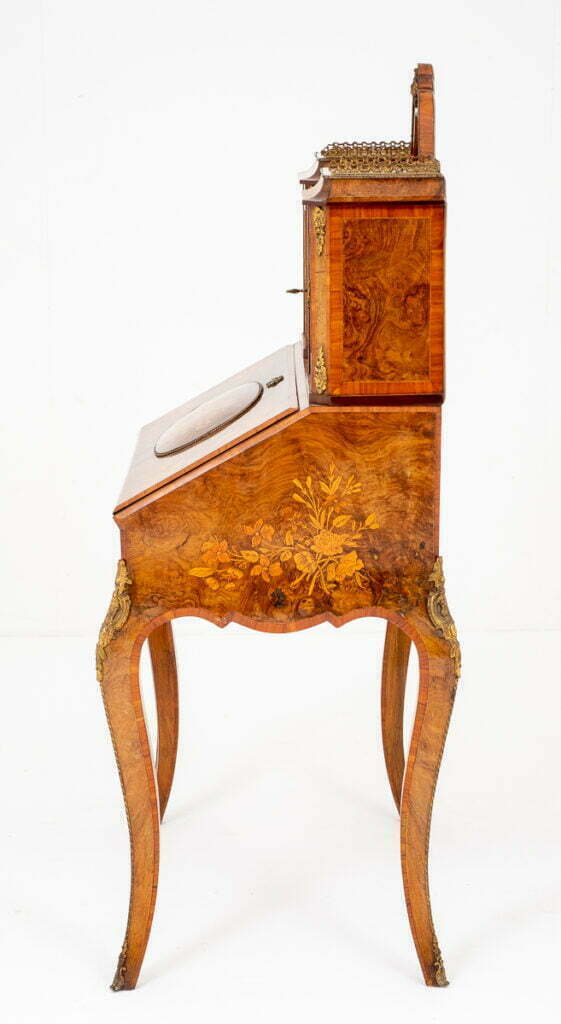 Wonderful French Walnut and Marquetry Bonheur de Jour