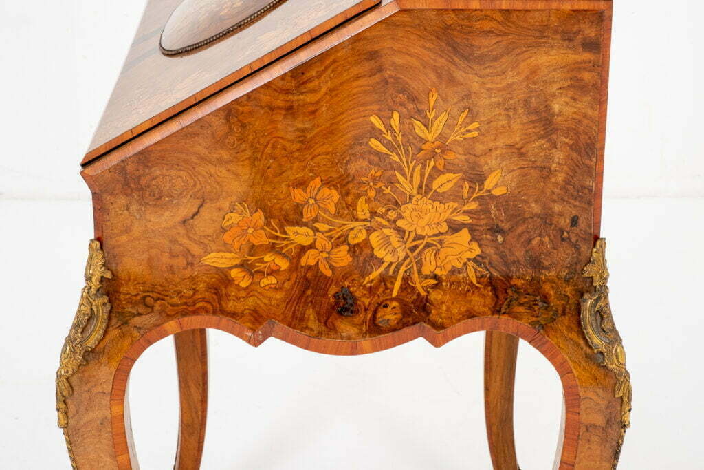 Wonderful French Walnut and Marquetry Bonheur de Jour