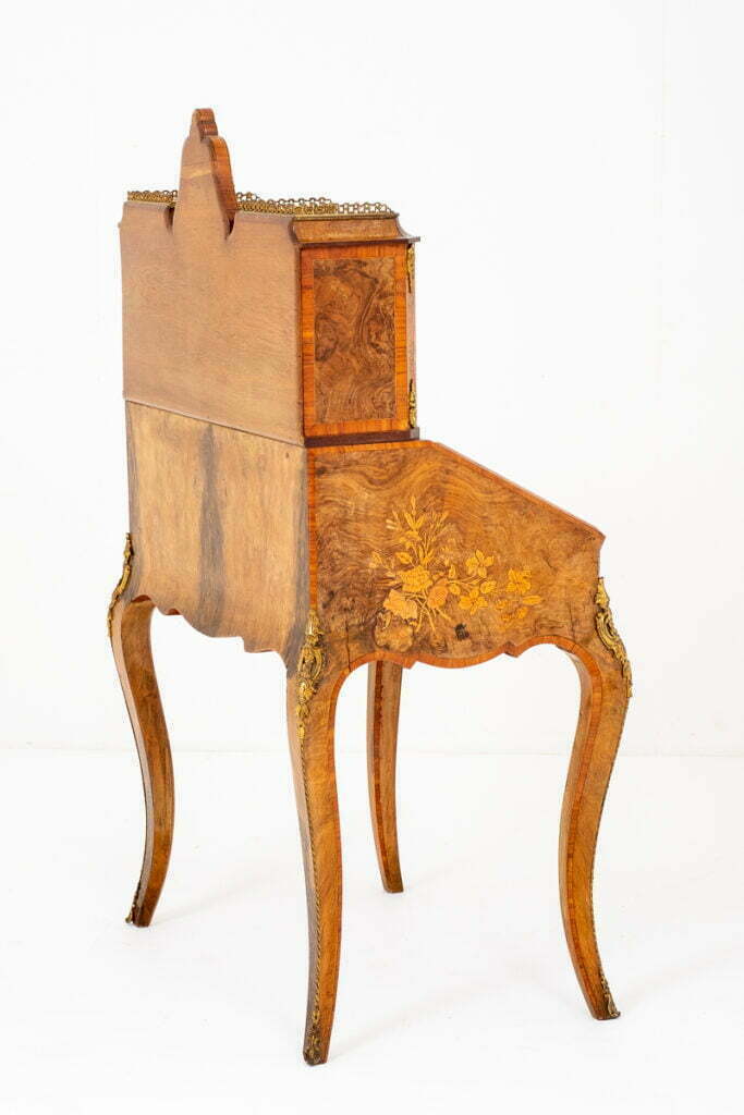 Wonderful French Walnut and Marquetry Bonheur de Jour