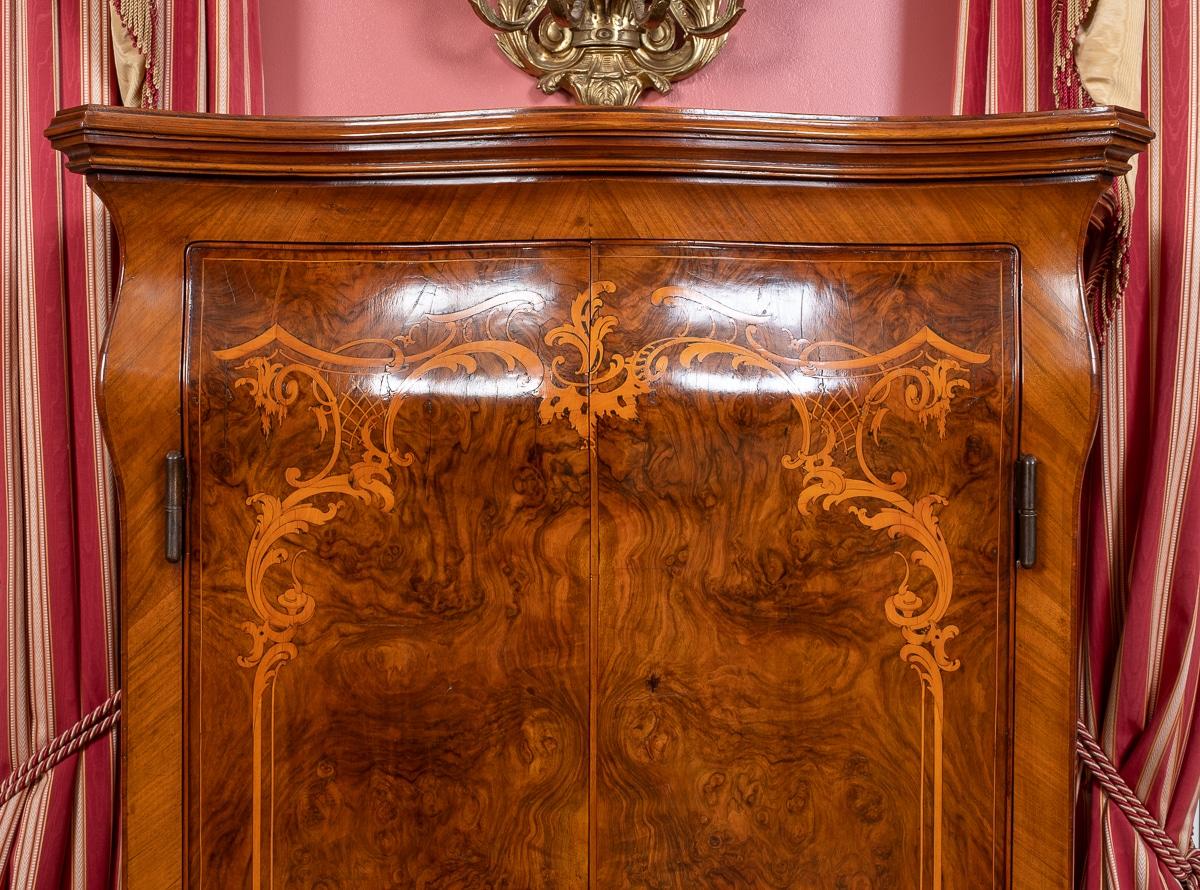 Amazing 6 Piece French Burr Walnut and Marquetry Bedroom Suite