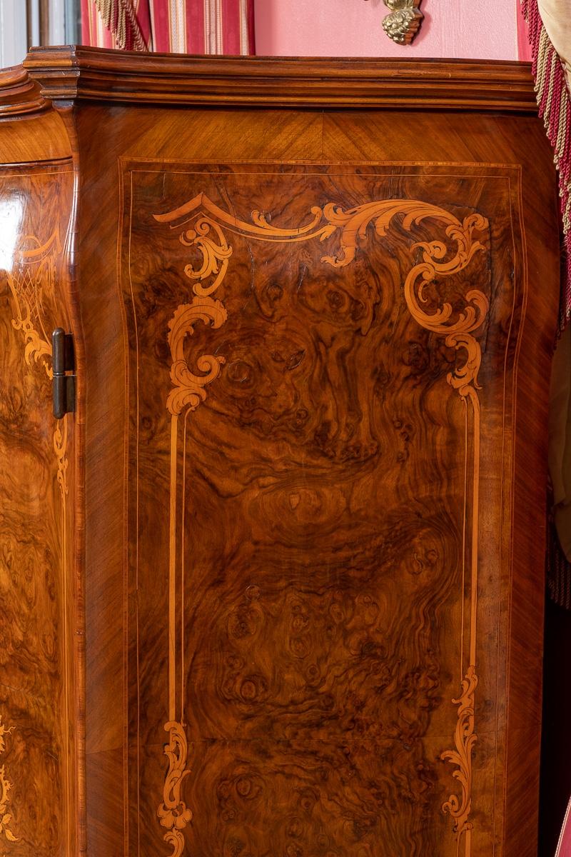 Amazing 6 Piece French Burr Walnut and Marquetry Bedroom Suite