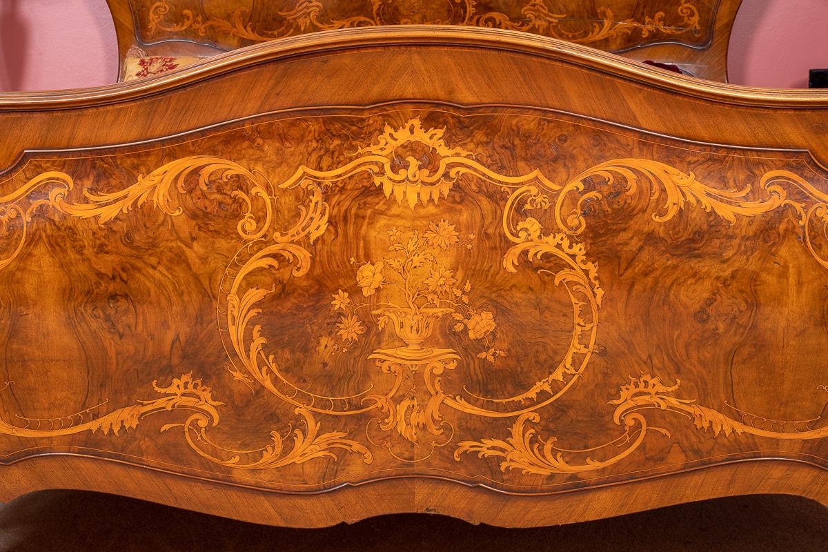 Amazing 6 Piece French Burr Walnut and Marquetry Bedroom Suite