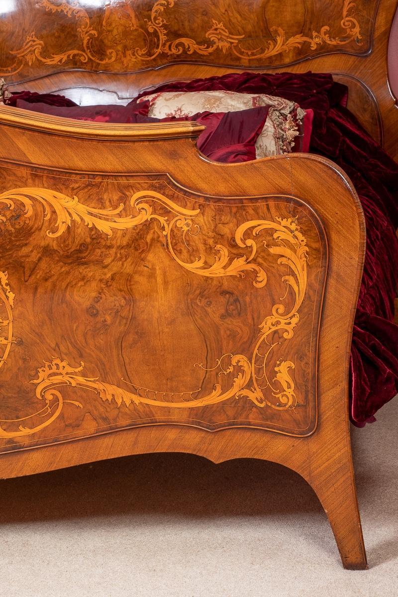 Amazing 6 Piece French Burr Walnut and Marquetry Bedroom Suite