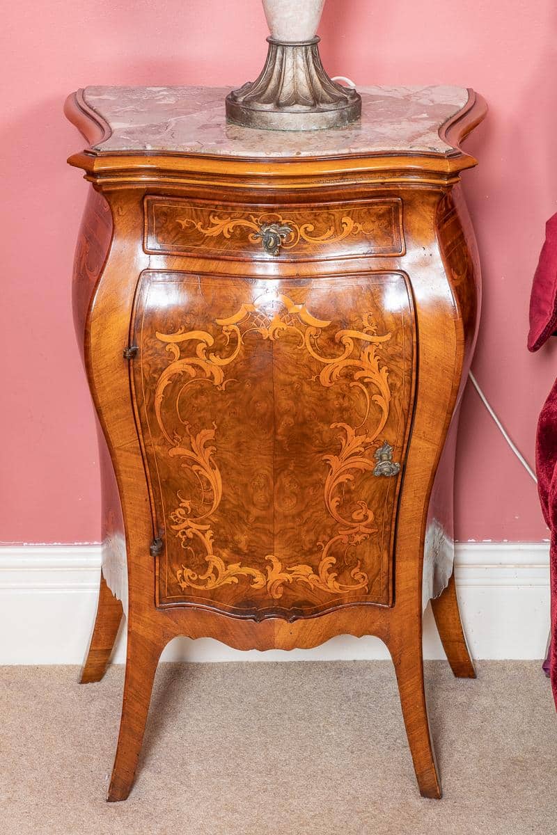 Amazing 6 Piece French Burr Walnut and Marquetry Bedroom Suite