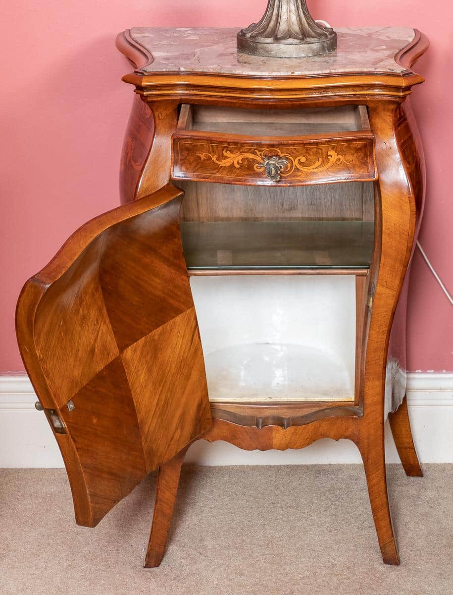 Amazing 6 Piece French Burr Walnut and Marquetry Bedroom Suite