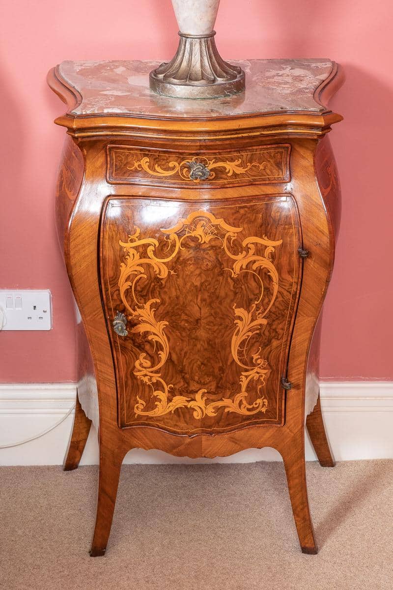Amazing 6 Piece French Burr Walnut and Marquetry Bedroom Suite