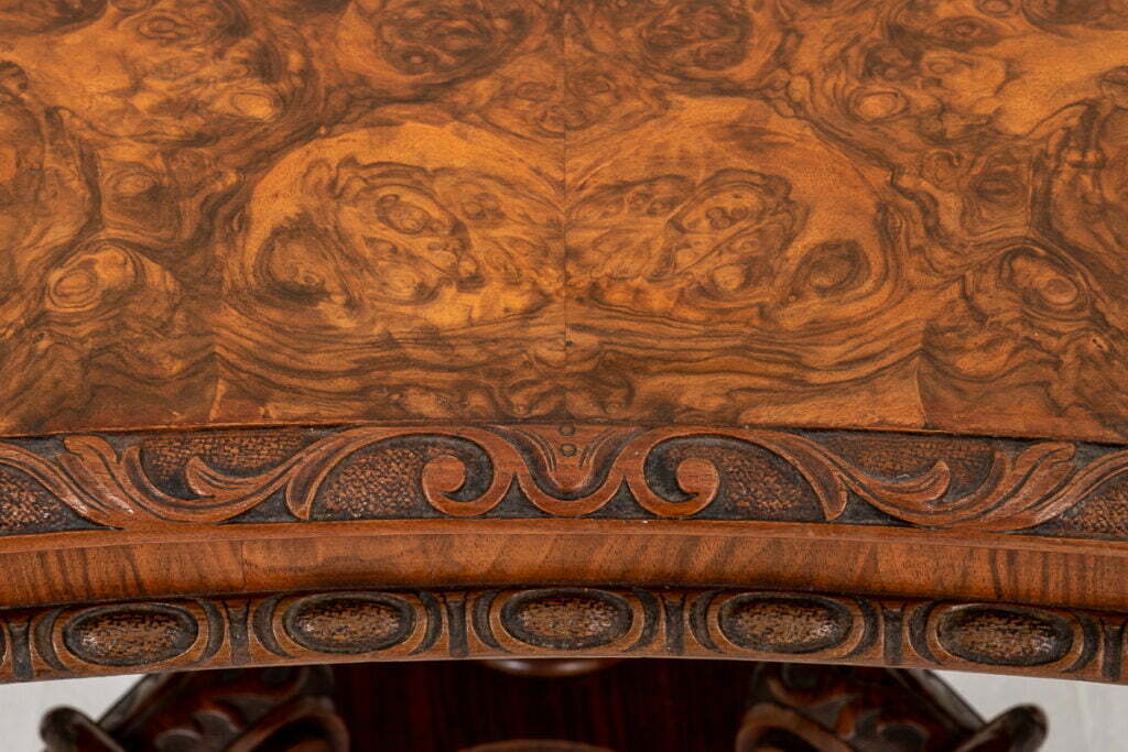 Exceptional Burr Walnut Irish Centre Table