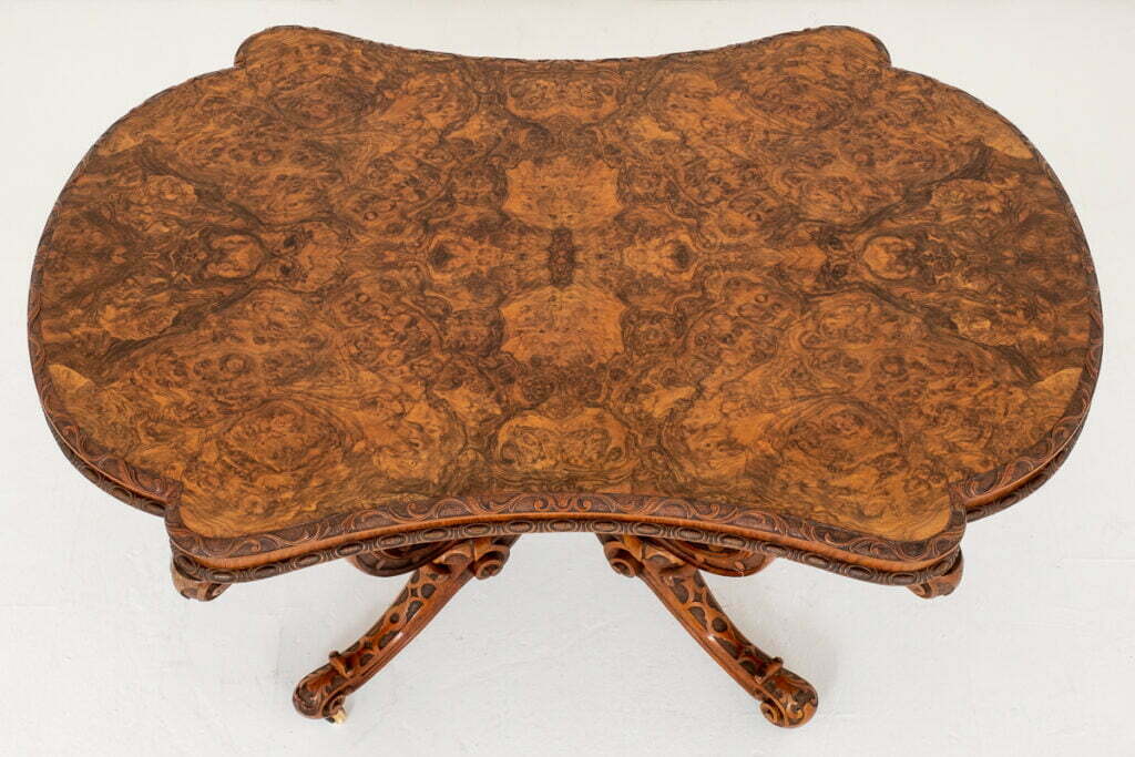 Exceptional Burr Walnut Irish Centre Table