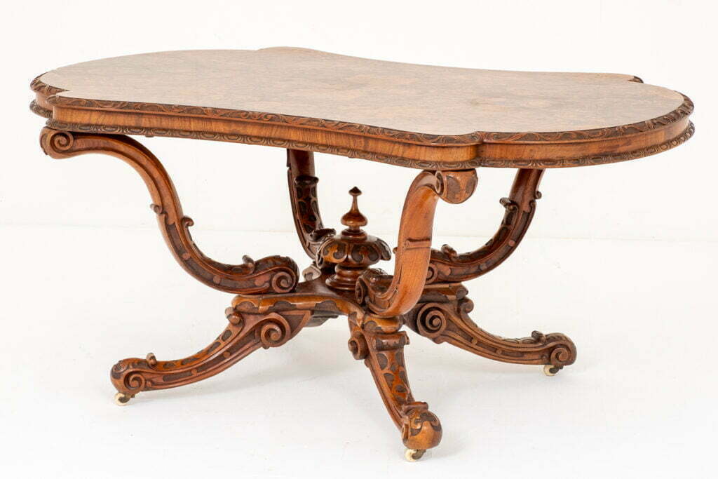 Exceptional Burr Walnut Irish Centre Table