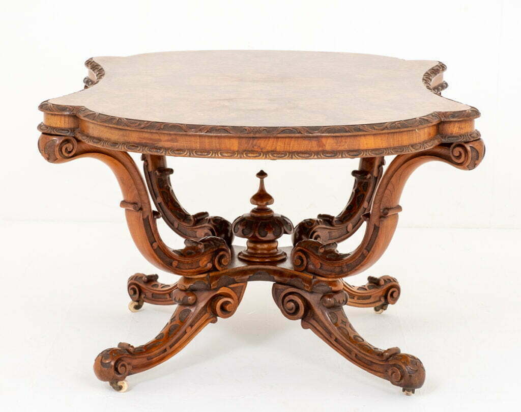 Exceptional Burr Walnut Irish Centre Table