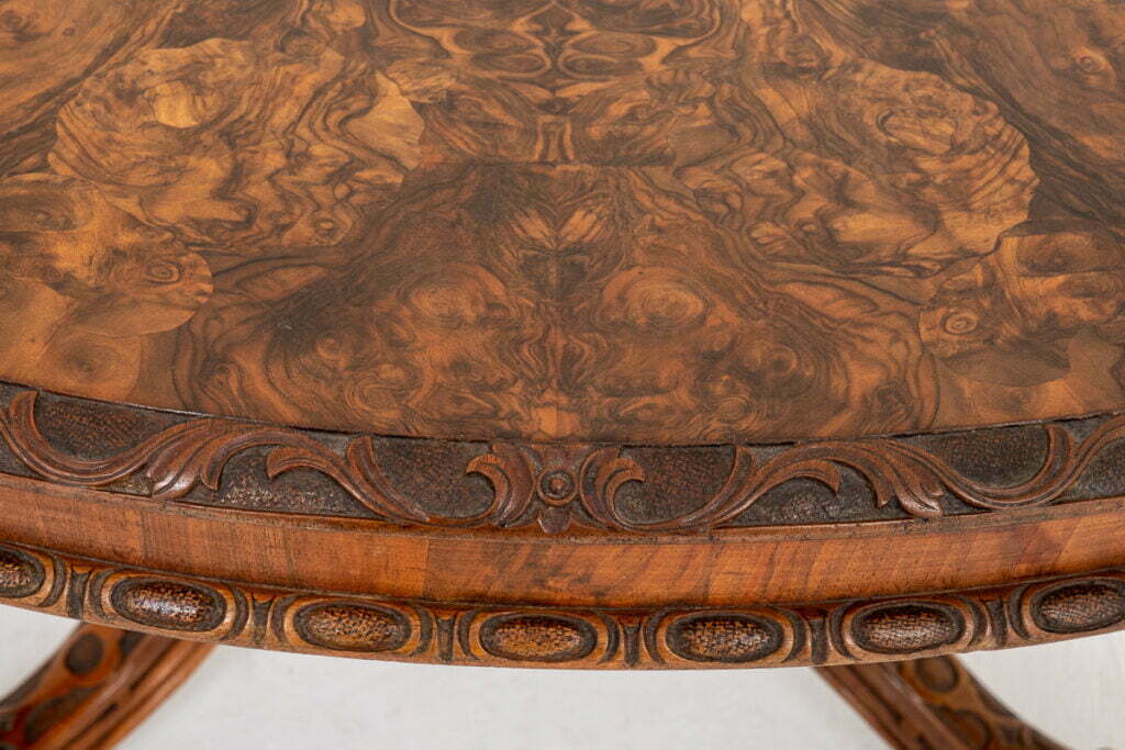 Exceptional Burr Walnut Irish Centre Table