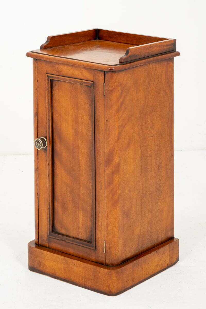 Victorian Satin Birch Bedside Cabinet