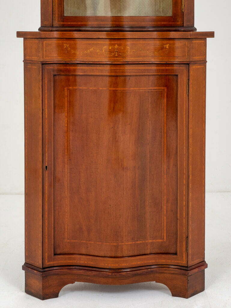 Mahogany Sheraton Revival Inlaid Corner Cabinet