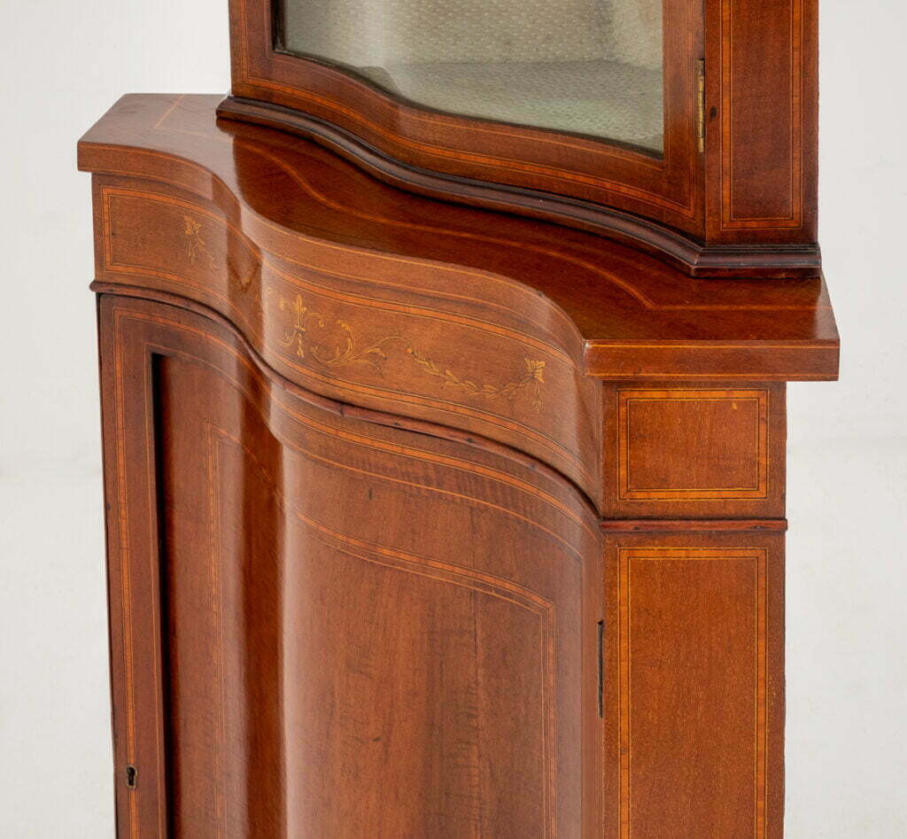 Mahogany Sheraton Revival Inlaid Corner Cabinet