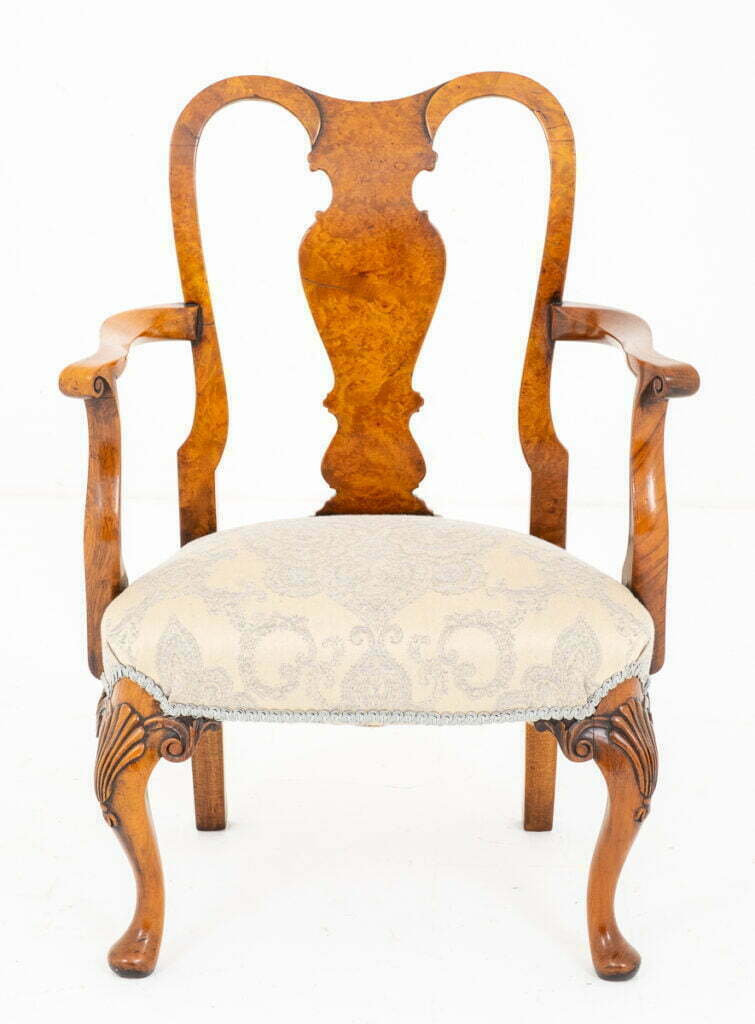Walnut Queen Anne Style Childs Chair