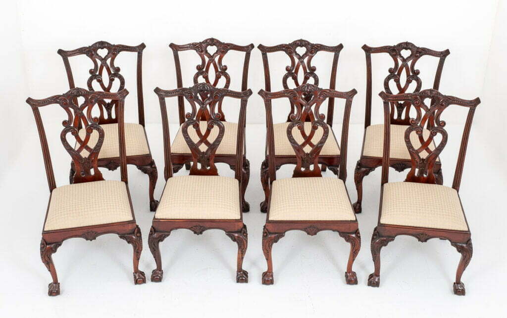 Good Set of 8 Chippendale Style Mahogany Dining Chairs