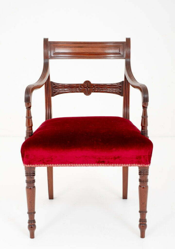 Good Set 8 Mahogany Regency Bar Back Dining Chairs