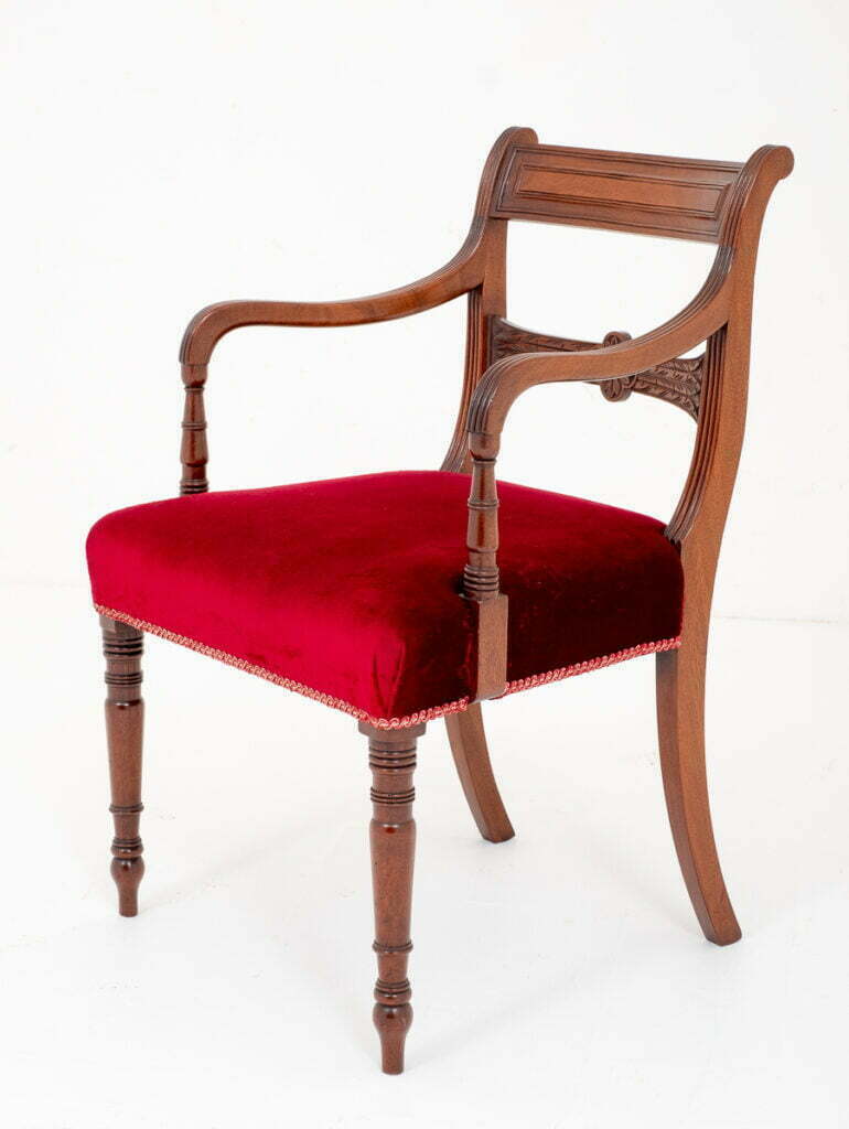 Good Set 8 Mahogany Regency Bar Back Dining Chairs