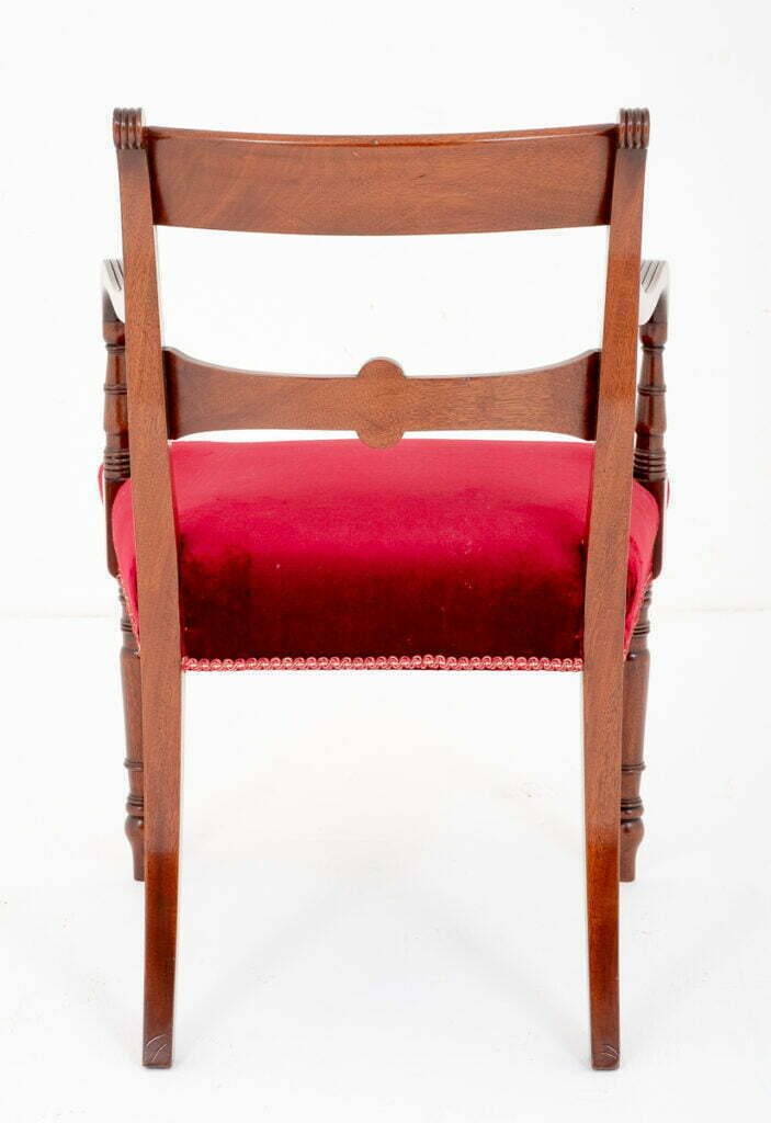 Good Set 8 Mahogany Regency Bar Back Dining Chairs