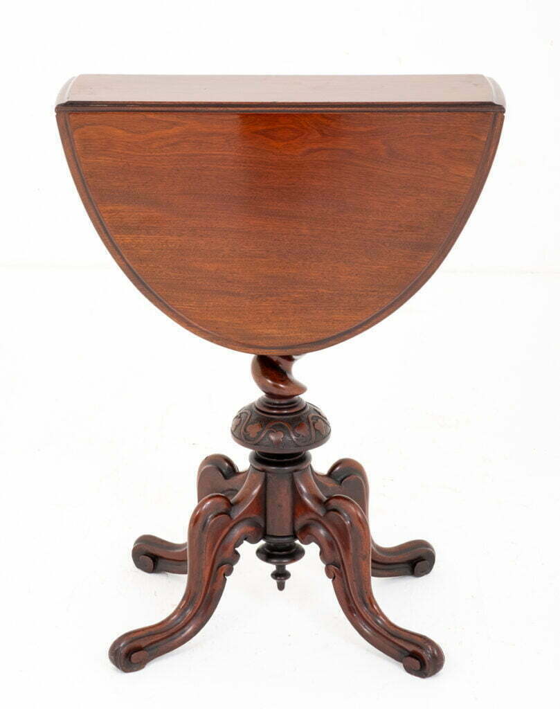 Unusual Mahogany Drop Leaf Occasional Table