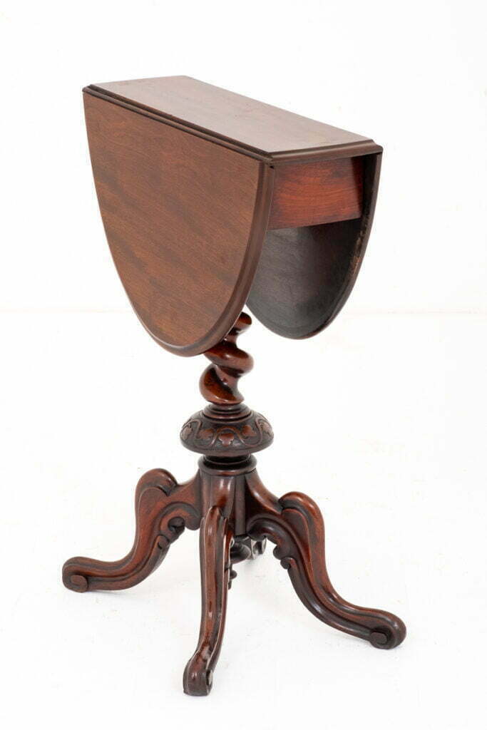 Unusual Mahogany Drop Leaf Occasional Table