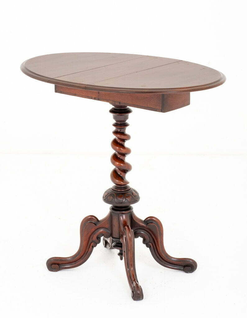 Unusual Mahogany Drop Leaf Occasional Table