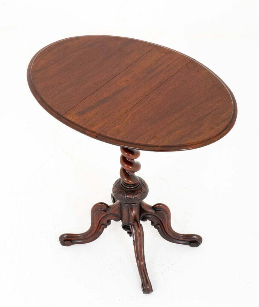 Unusual Mahogany Drop Leaf Occasional Table