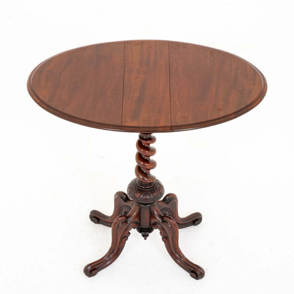 Unusual Mahogany Drop Leaf Occasional Table