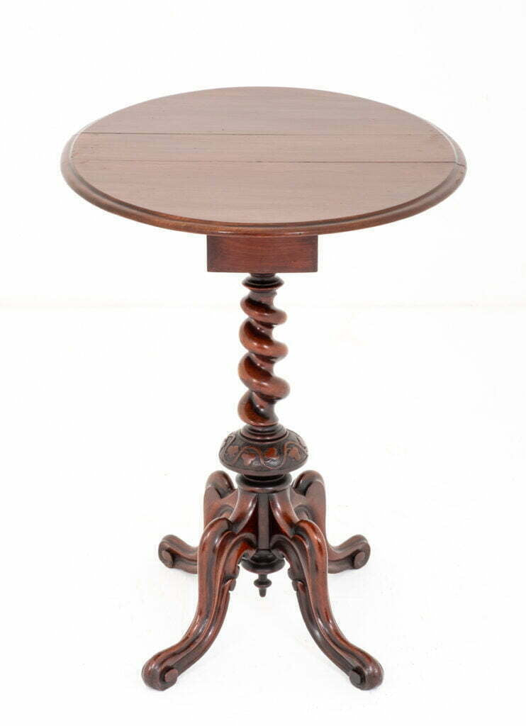 Unusual Mahogany Drop Leaf Occasional Table