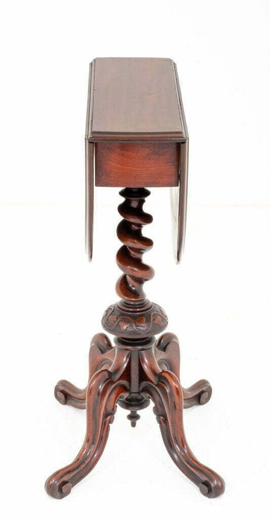 Unusual Mahogany Drop Leaf Occasional Table