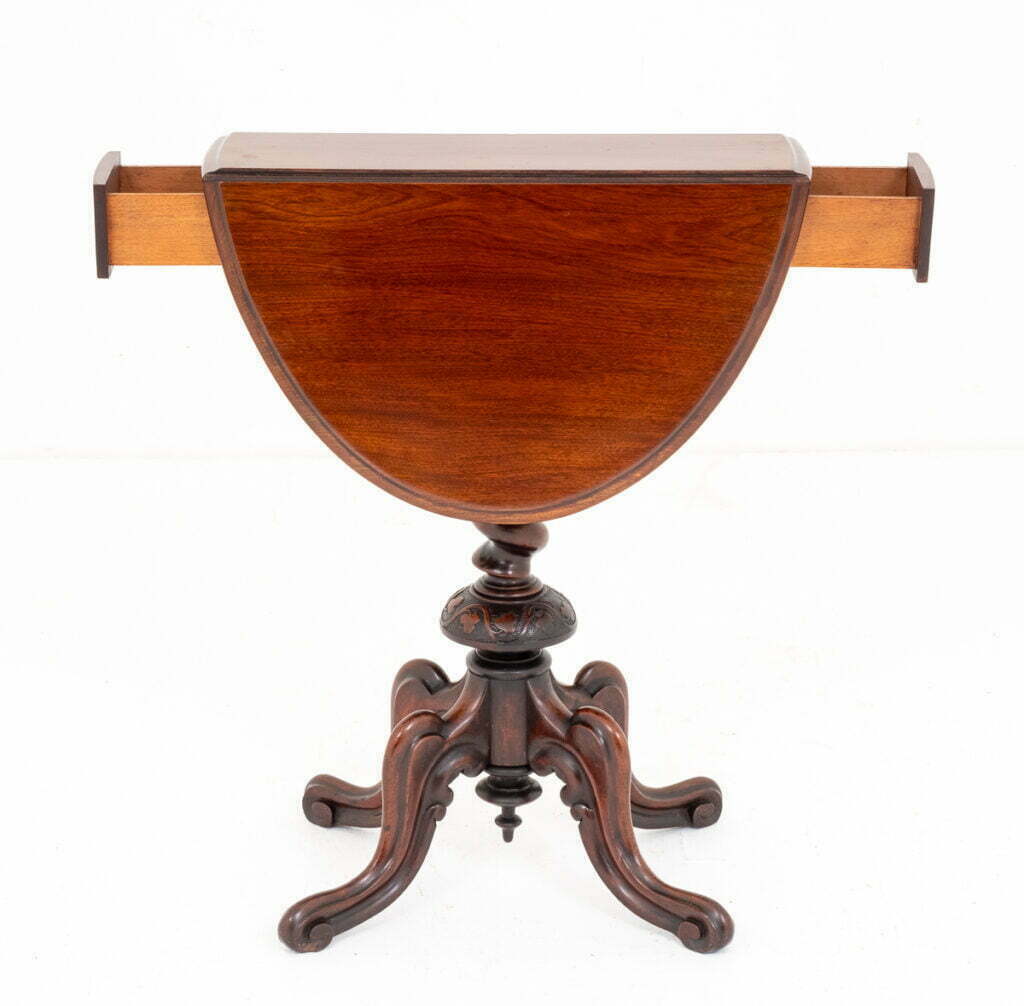 Unusual Mahogany Drop Leaf Occasional Table