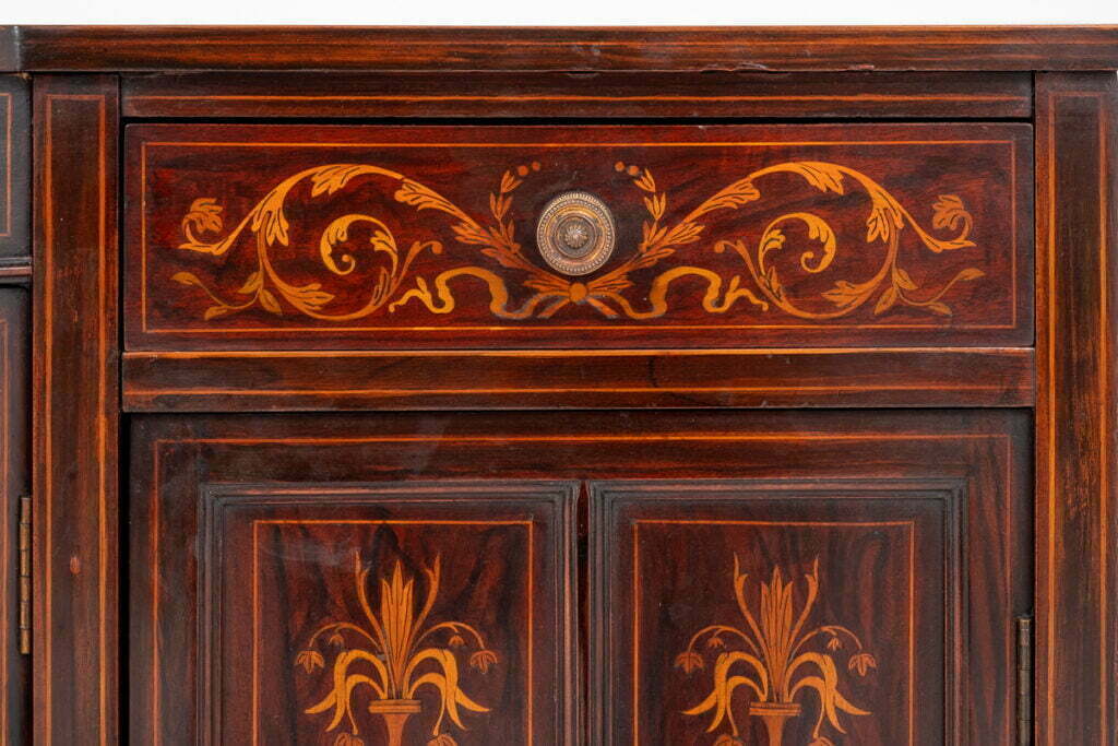 Superb Edwards and Roberts Sheraton Revival Inlaid Side Cabinet