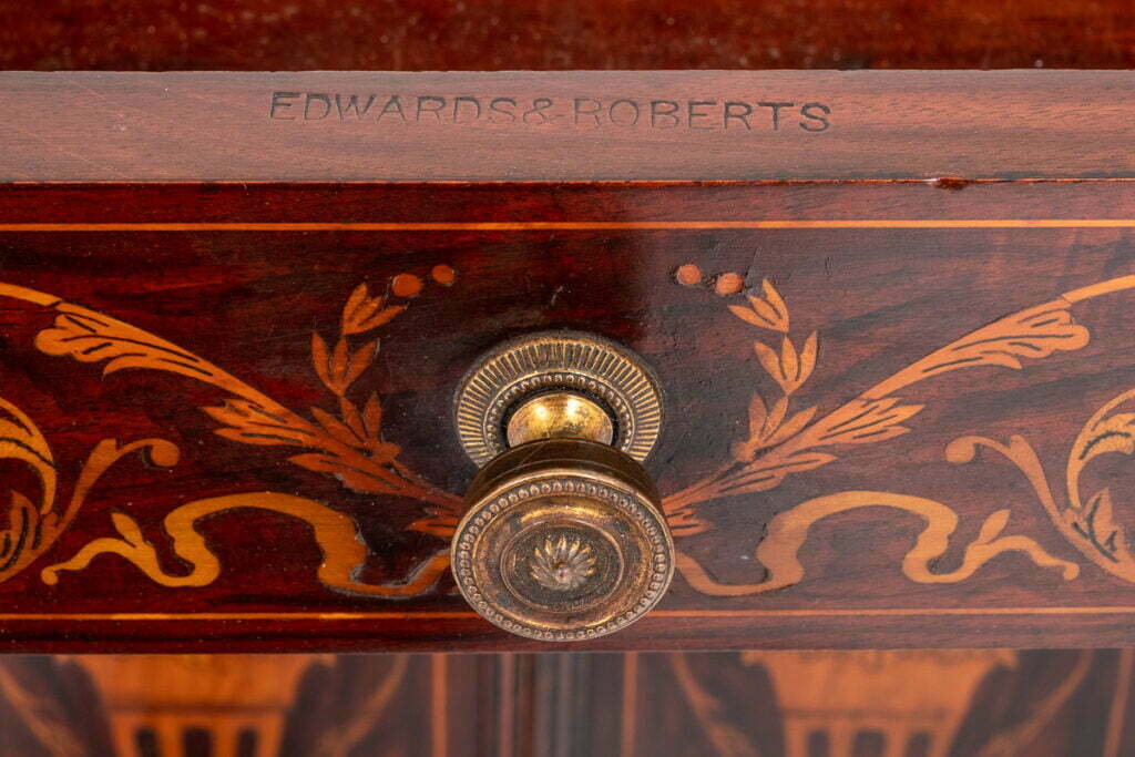 Superb Edwards and Roberts Sheraton Revival Inlaid Side Cabinet