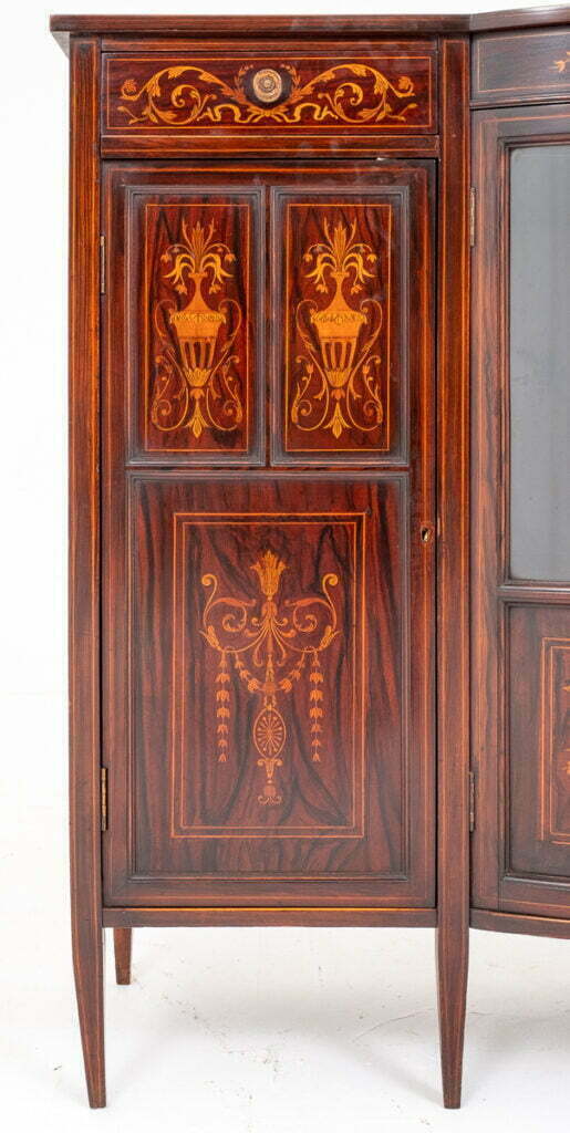 Superb Edwards and Roberts Sheraton Revival Inlaid Side Cabinet