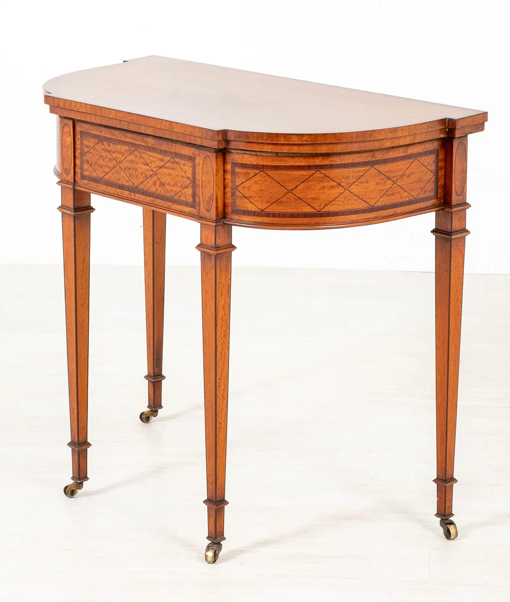 Satinwood Card table in the Hepplewhite Style
