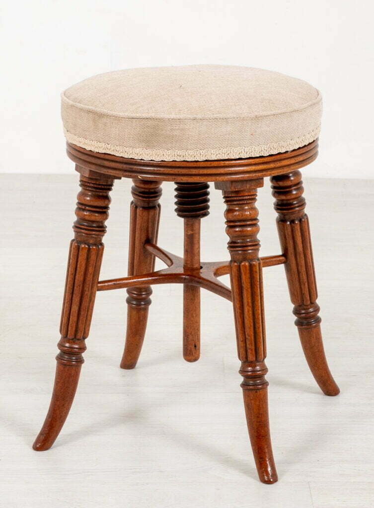 Regency Mahogany Piano Stool.
