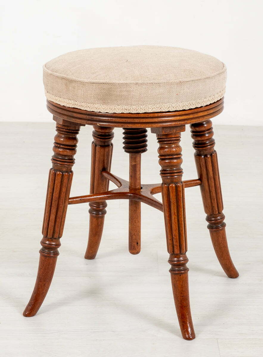 Regency Mahogany Piano Stool.