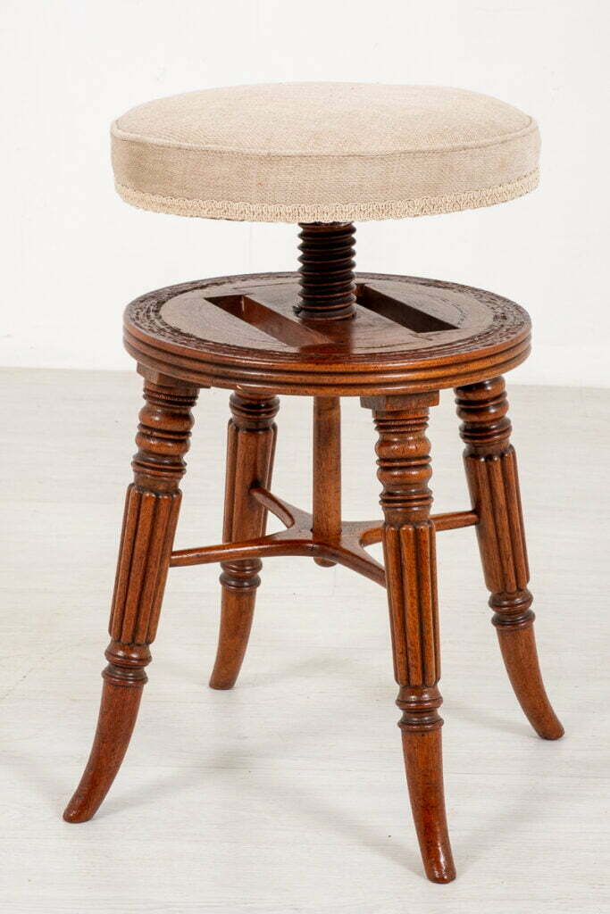 Regency Mahogany Piano Stool.