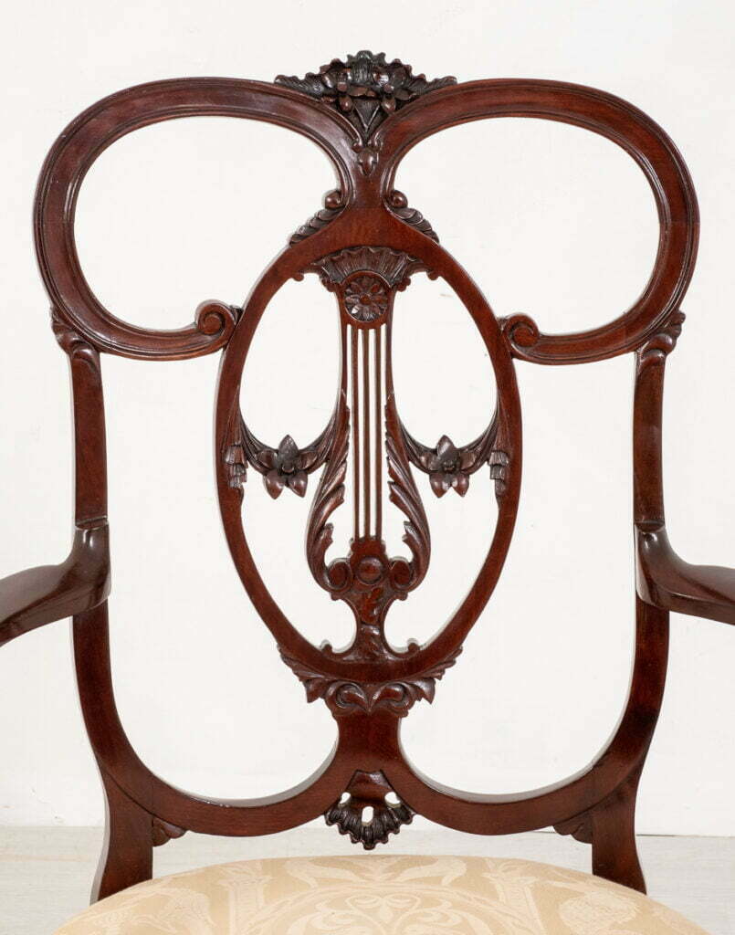 An Elegant Mahogany Chippendale Style Carver Chair