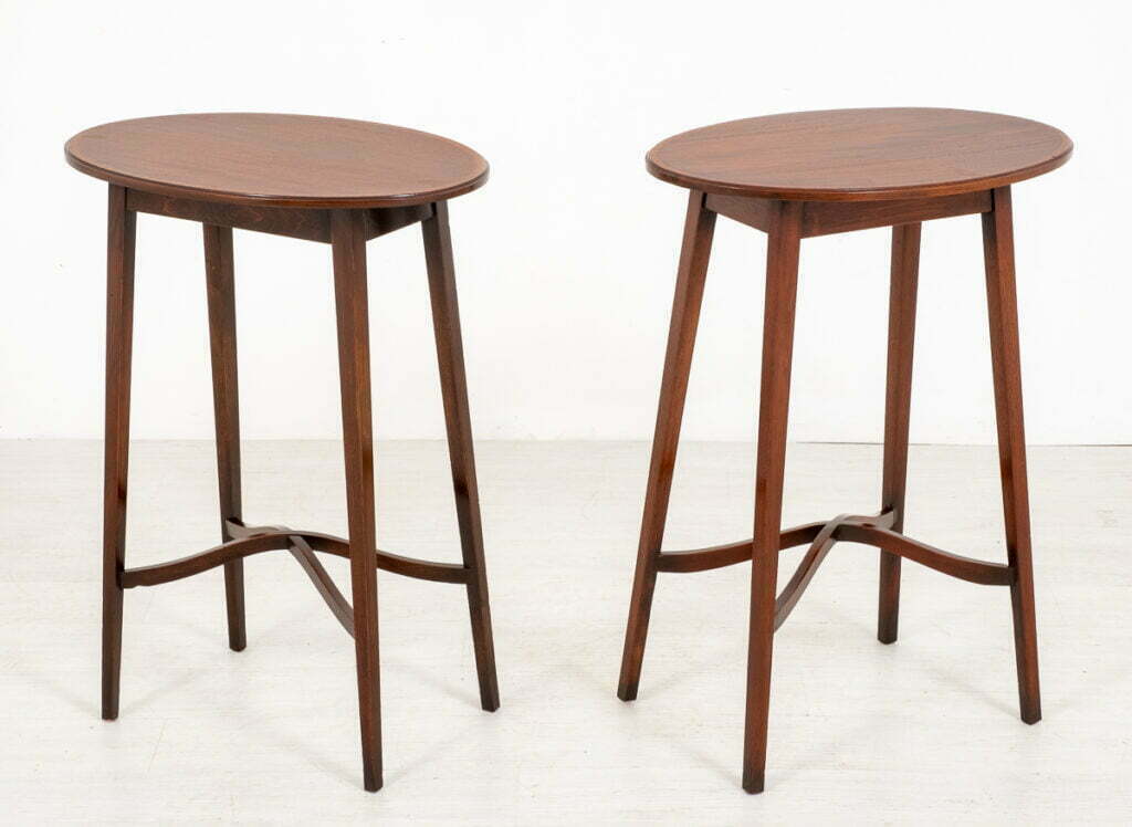 Pair of Mahogany Sheraton Revival Occasional Tables