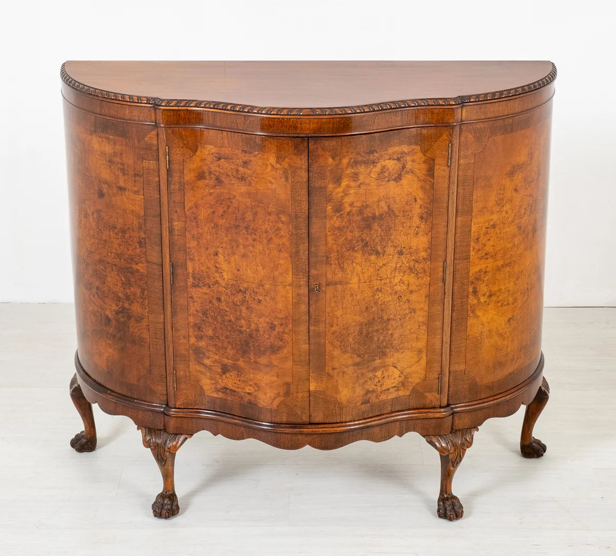 Superb Walnut Serpentine Cabinet