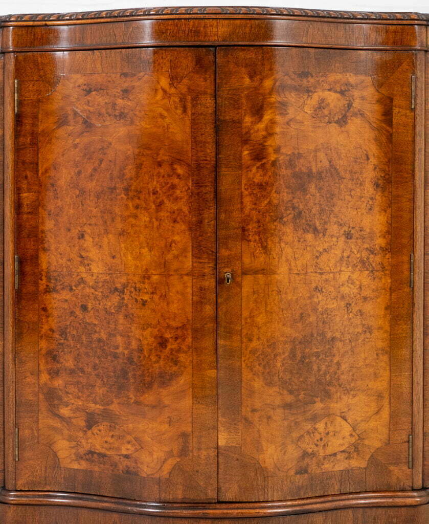 Superb Walnut Serpentine Cabinet