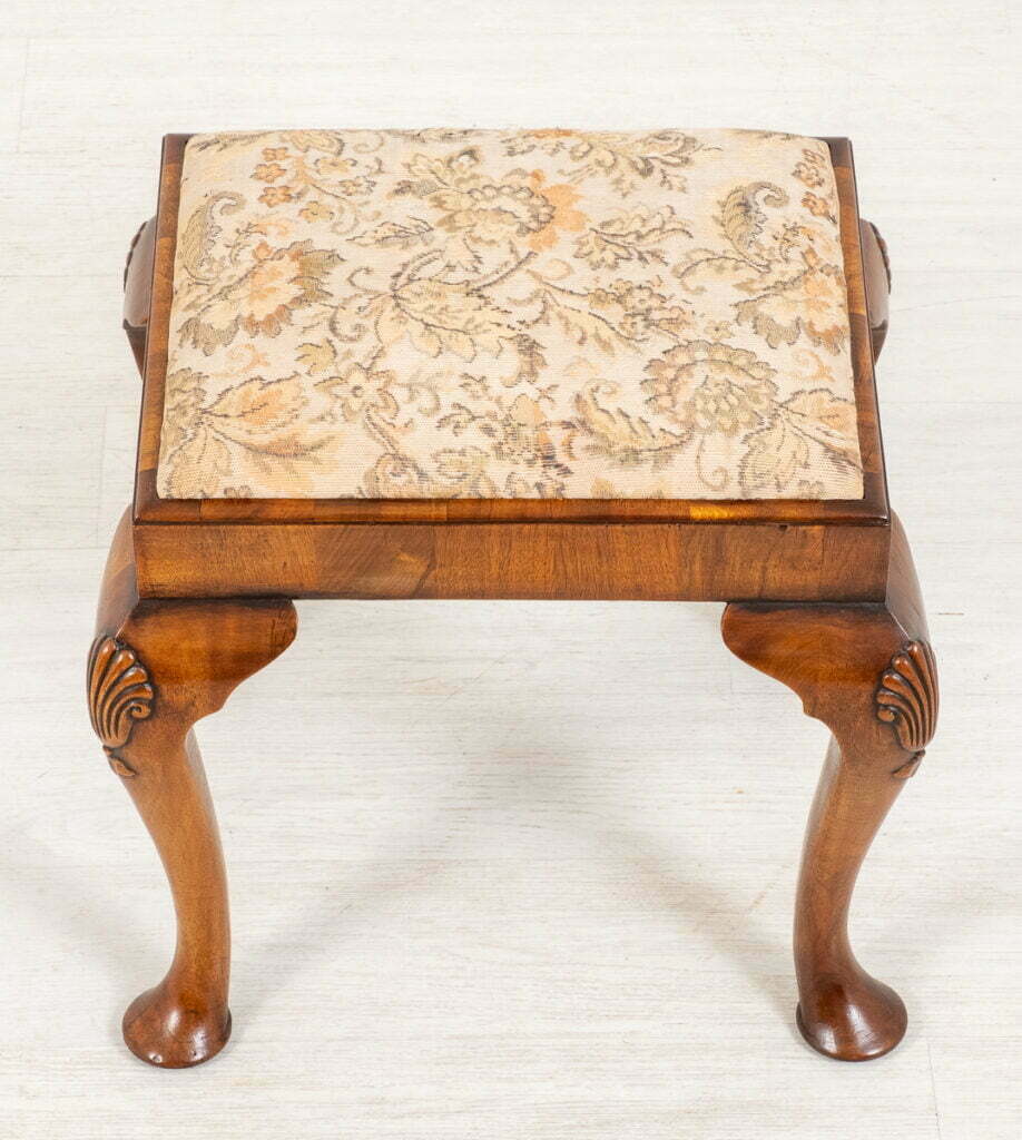 Pretty Walnut Queen Anne Style Stool