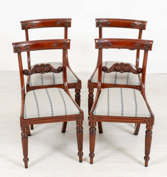 Set of 4 William IV Style Mahogany Chairs